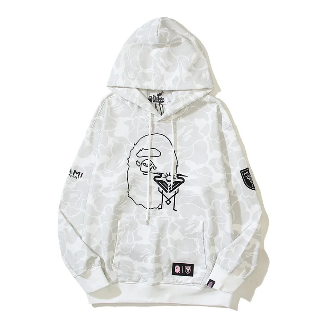Exklusiver BAPE Miami Haifisch Camo Kapuzenpullover – Stylischer Streetwear Hoodie