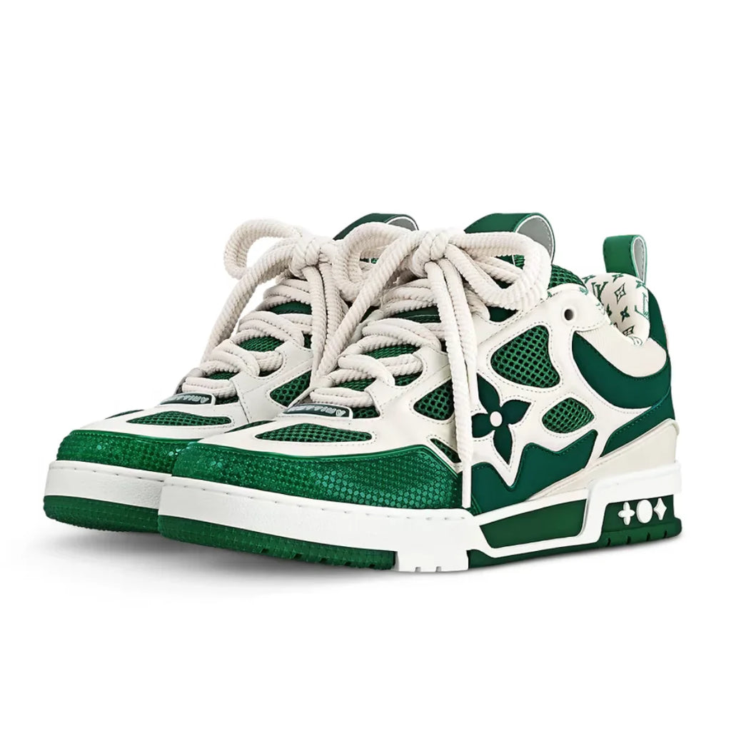 Louis Vuitton Skate Grün Sneakers – Luxuriöse Designer-Schuhe mit ikonischem Monogramm-Muster