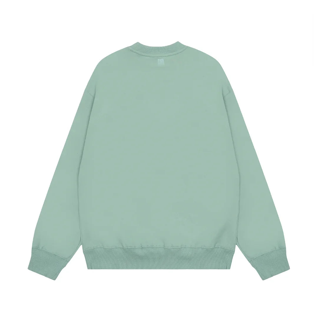 AMI Paris Unisex Baumwoll-Kapuzenpullover mit gesticktem Herzlogo und Relaxed Fit