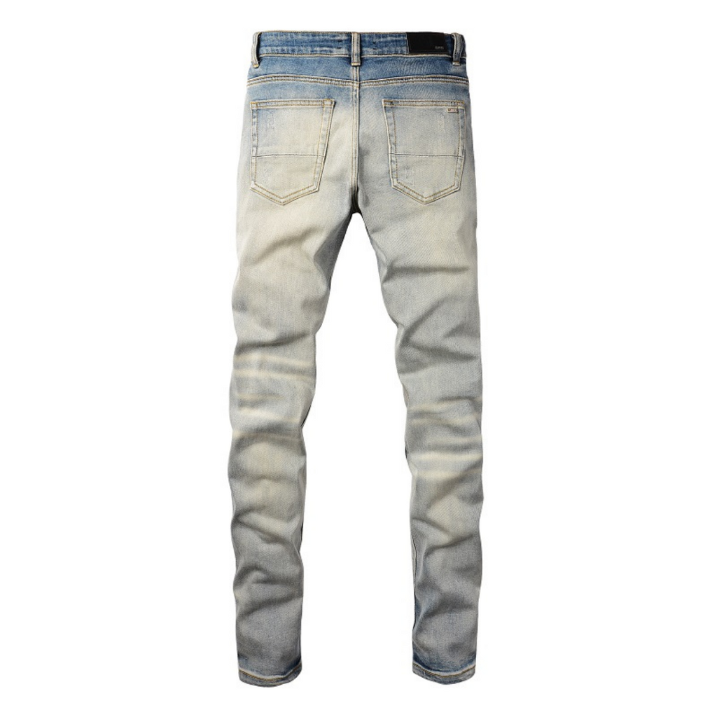Amiri Designer Patch Distressed Jeans für Herren – Stylische Ripped Denim Hose