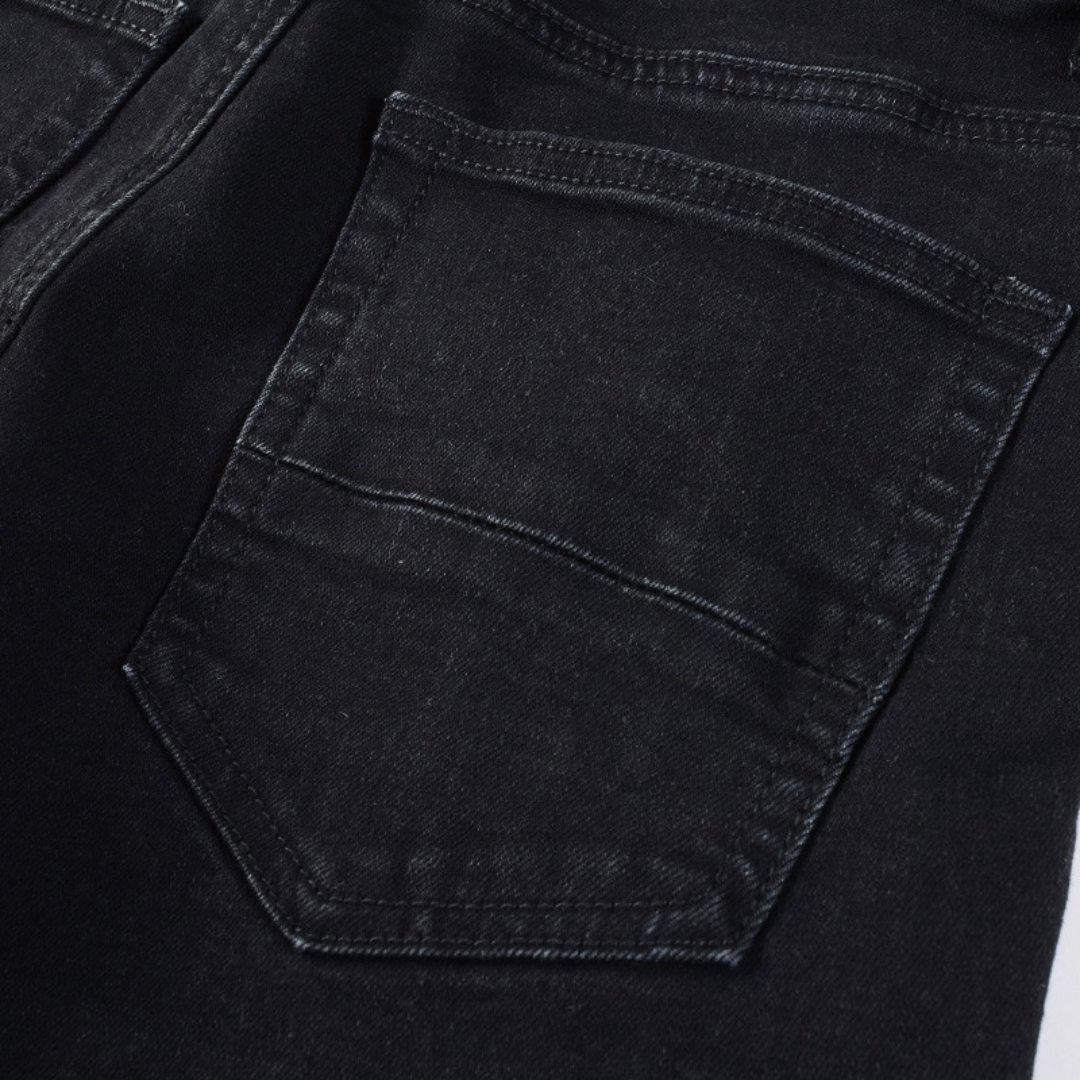 Amiri Herren Blaue Patch Jeans: Luxuriöse Denim Streetwear mit Stil
