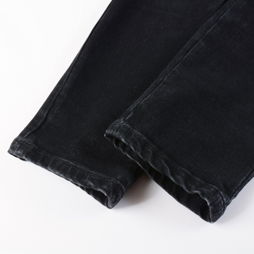 Amiri Herren Blaue Patch Jeans: Luxuriöse Denim Streetwear mit Stil