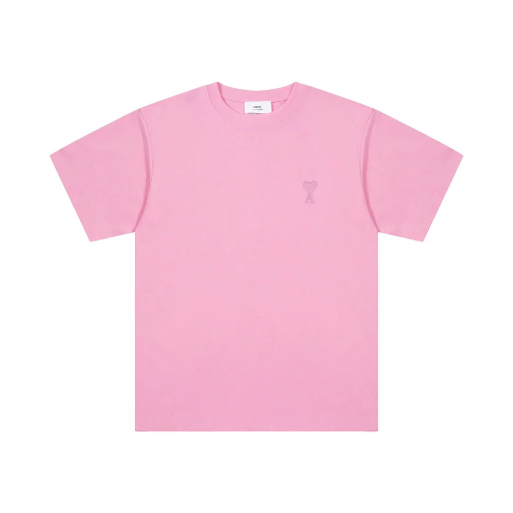 AMI Paris Unisex Baumwoll-T-Shirt mit Herzlogo – Stilvolles Designer-Basic für jeden Anlass