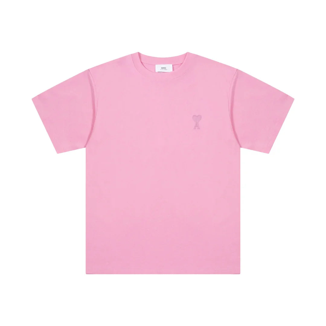 AMI Paris Unisex Baumwoll-T-Shirt mit Herzlogo – Stilvolles Designer-Basic für jeden Anlass