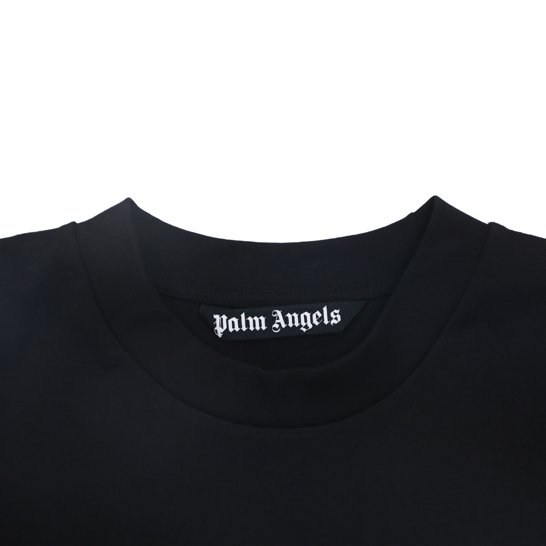 Palm Angels Klassisches Logo T-Shirt Schwarz Hochwertige Baumwolle Stilvolles Herren-Shirt