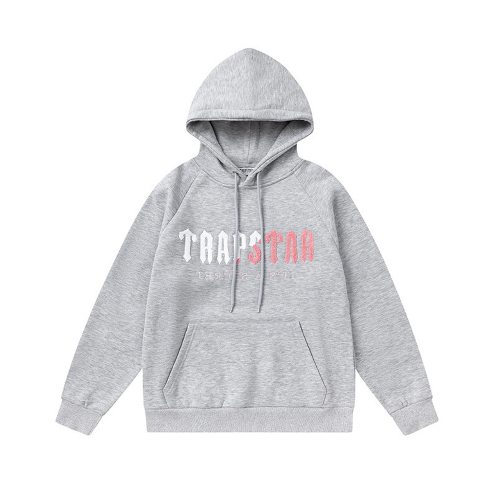 Trapstar Decoded 2.0 Kapuzen-Trainingsanzug Grau-Pink: Stylisch, Bequem, Urban Streetwear