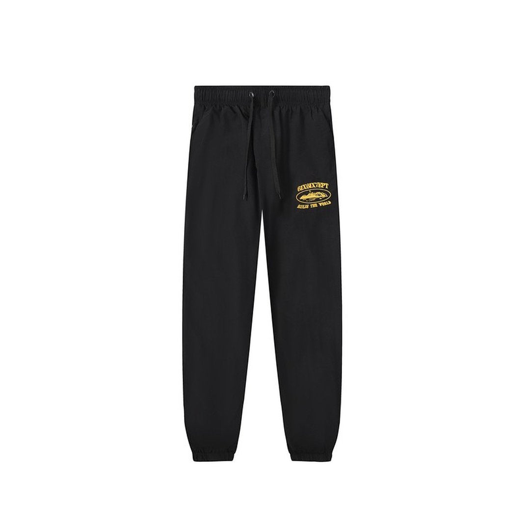 Corteiz Schwarzer Gelber Trainingsanzug Set – Stilvoller Streetwear Freizeitanzug für Herren