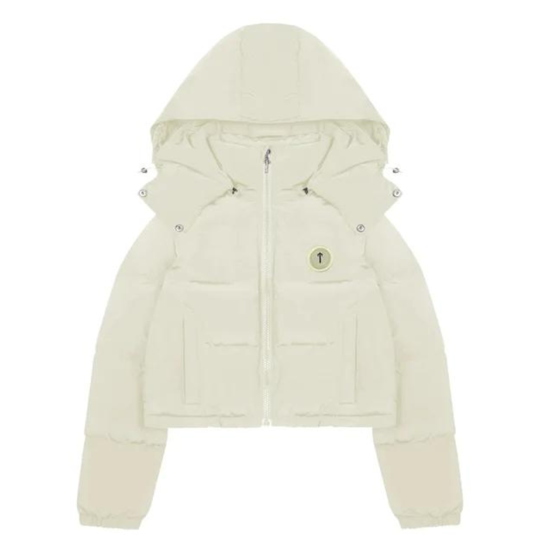 Trapstar Damen Irongate Abnehmbare Kapuze Pufferjacke – Warme Streetwear-Steppjacke