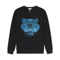 Exklusiver Kenzo Tiger Kopf Hoodie Herren Luxus Baumwoll-Pullover Schwarz