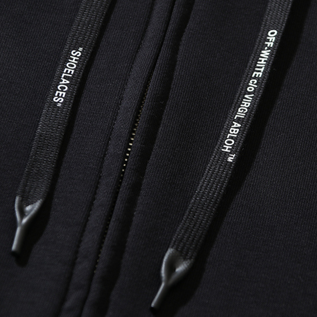 Off-White Luxus Streetwear Hoodie mit Monogramm Grafikdruck Schwarz Bequem
