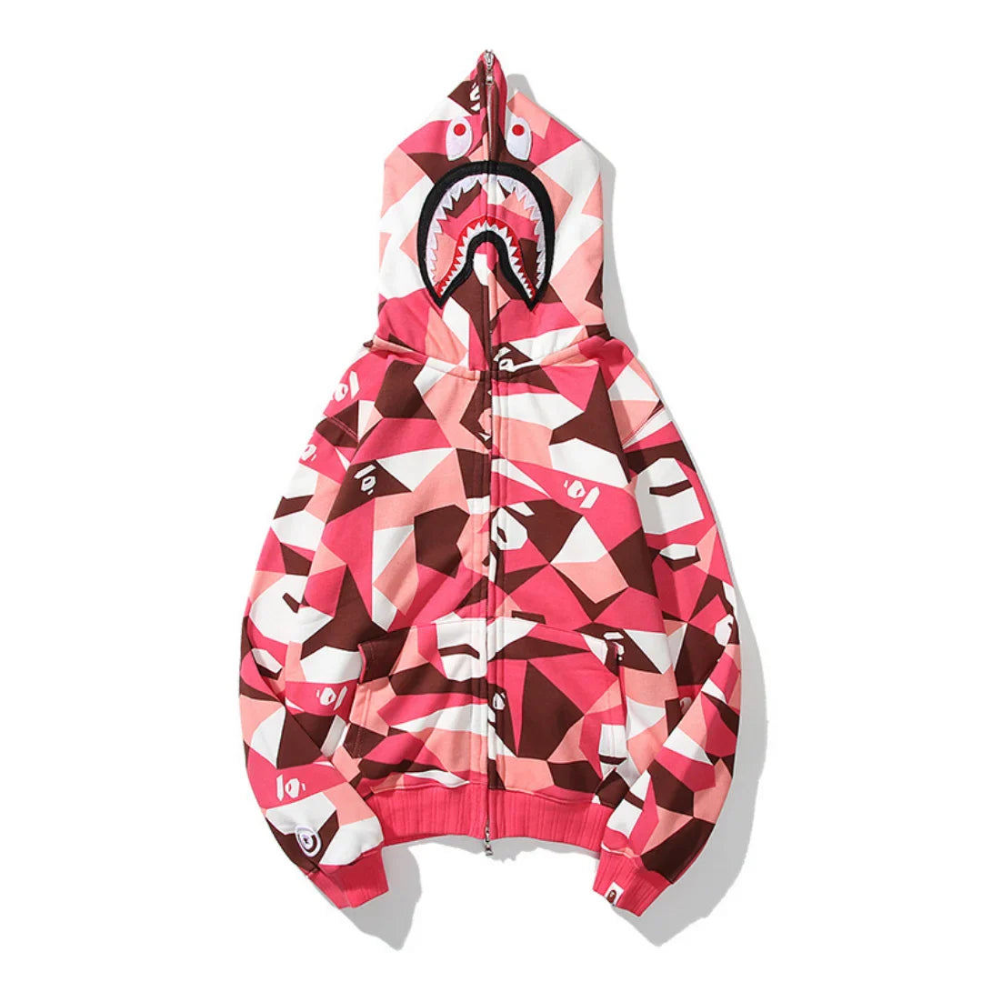 BAPE Streetwear Hai Camo Hoodie – Exklusiver Japanischer Kapuzenpullover für Herren