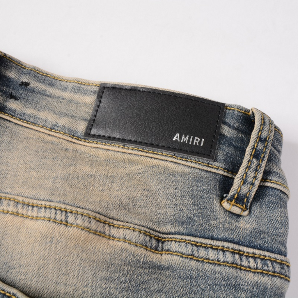 Amiri Schwarze Bones Blaue Jeans – Stylische Denim mit Knochen-Design