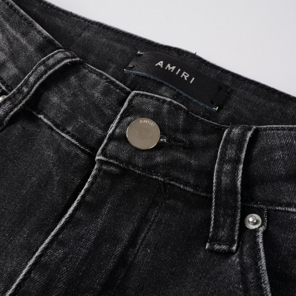 Amiri Bandana Schwarze Designer Jeans: Luxuriöser Rock-and-Roll Streetstyle Denim