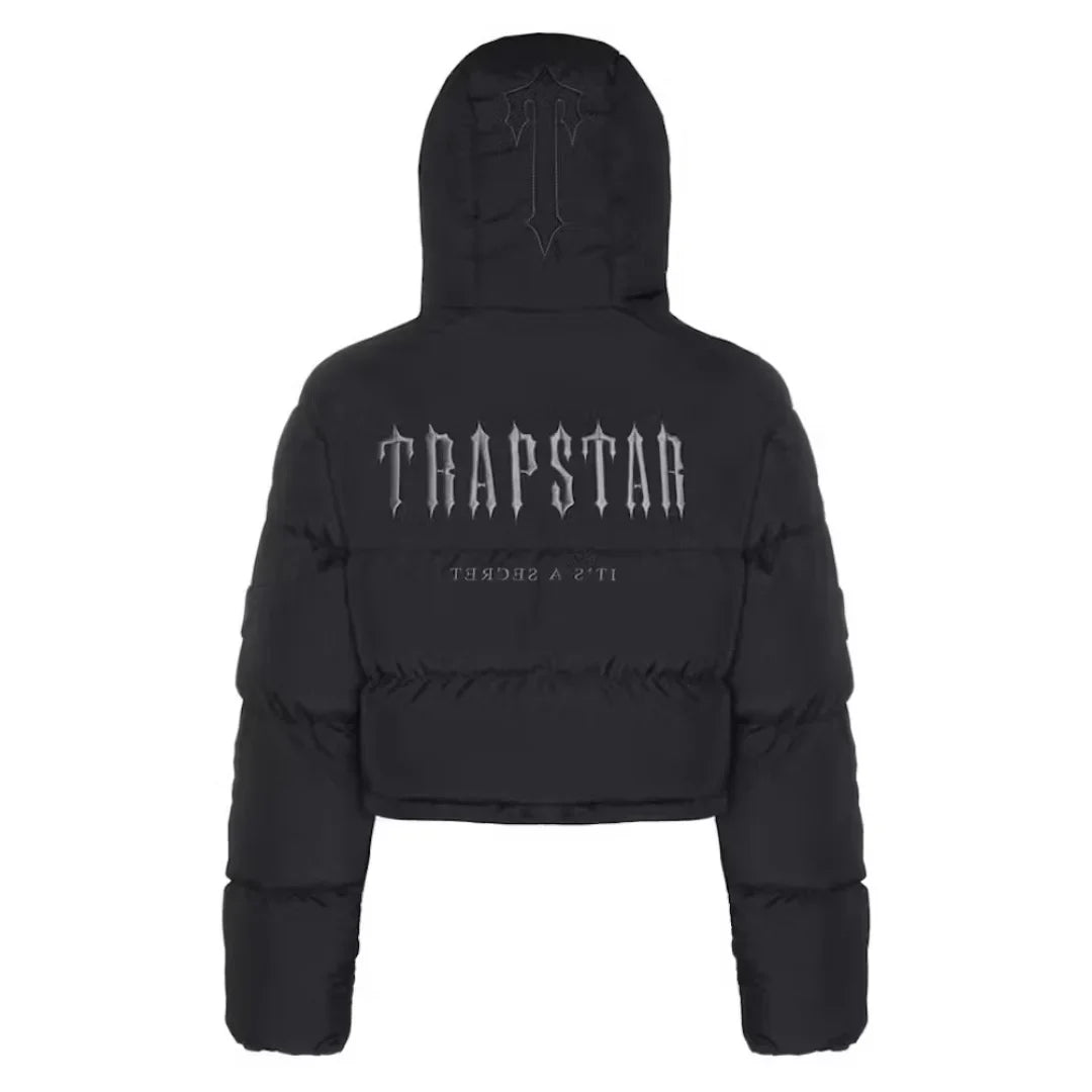 Trapstar Damen Decoded Kapuzen Pufferjacke 2.0 Schwarz Urban Streetwear Winter