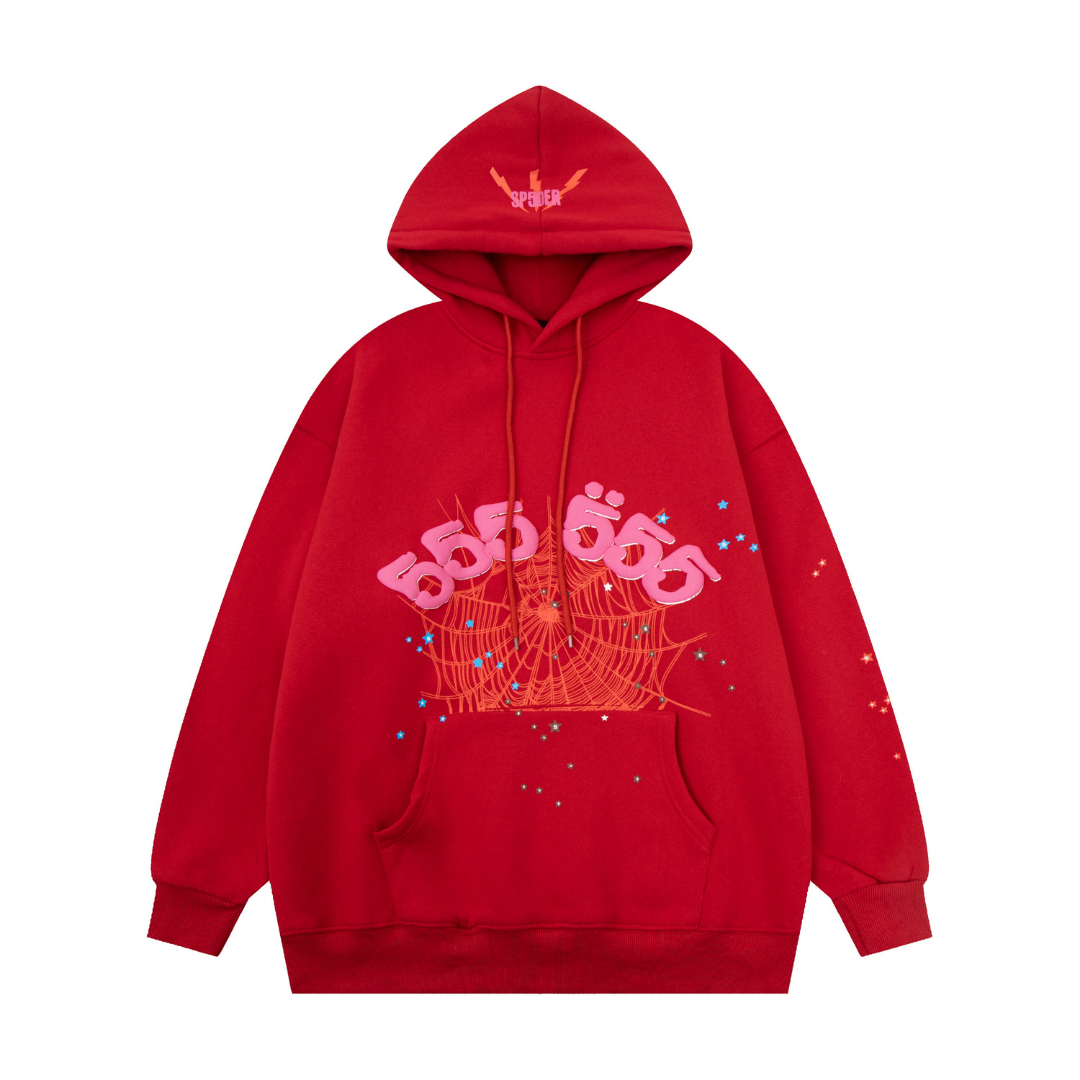 SP5DER Tracksuit Schwarz Rot – Bequemer Streetwear Anzug für Stil & Komfort