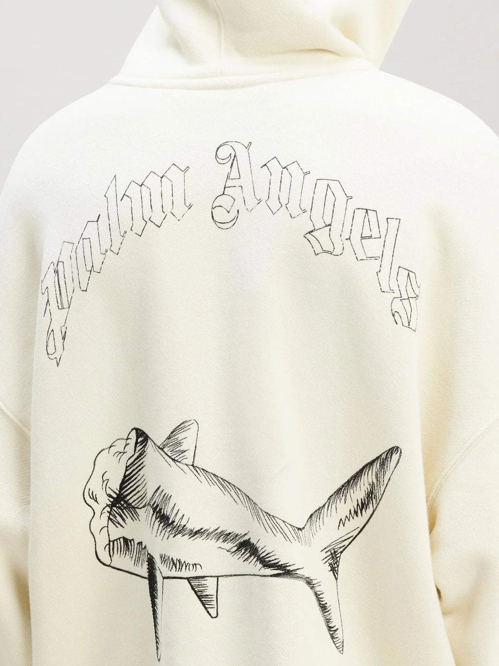 Palm Angels Hai Hoodie Oversize Passform Hochwertiger Baumwoll-Fleece Lässiger Streetwear Pullover