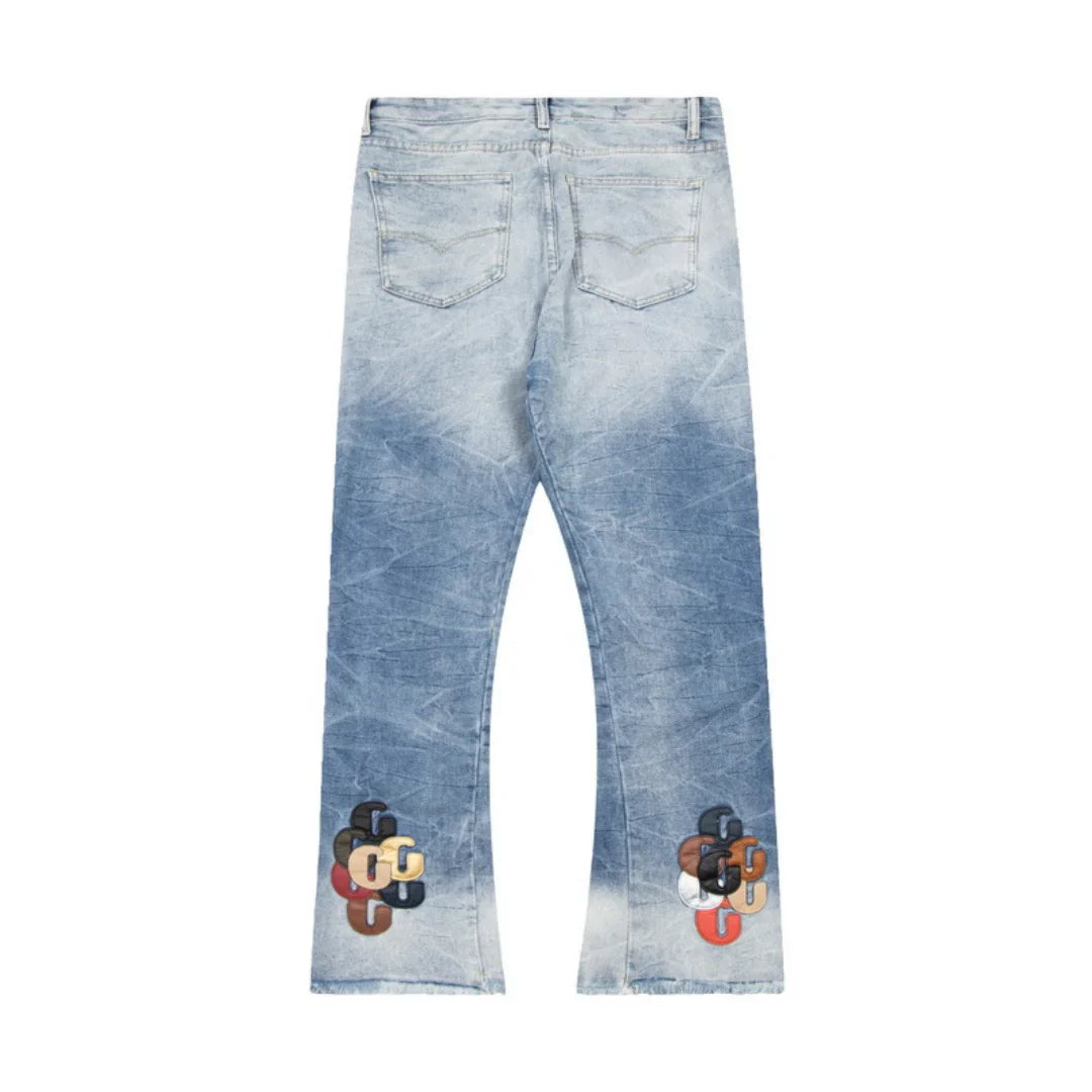 Gallery Dept. Handbemalte Deconstructed Jeans: Einzigartige Streetwear Denim Kunst für Herren