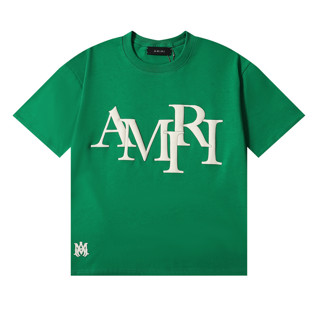 Amiri Staggered Logo T-Shirt Schwarz Herren – Luxus Baumwoll Streetwear