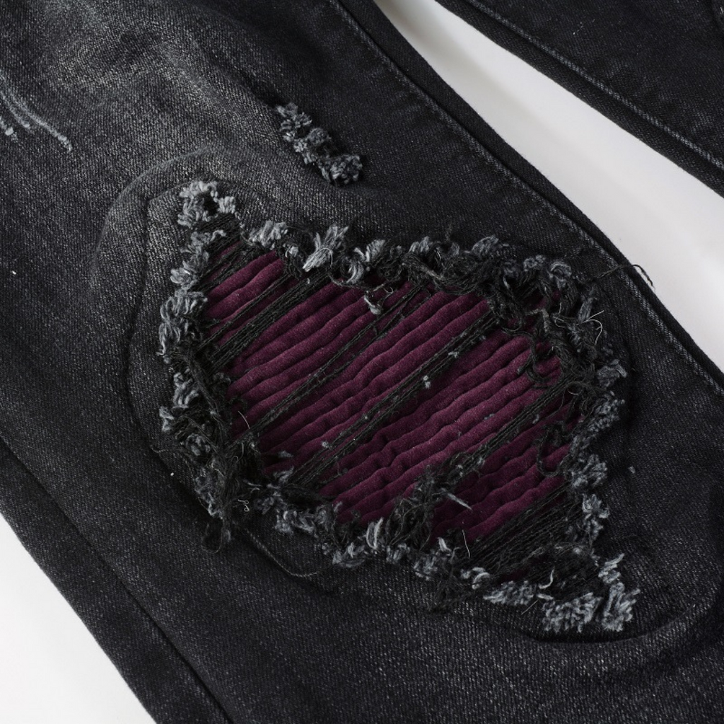 Amiri Schwarze Ripped Jeans: Luxuriöser Streetstyle, Handgefertigt, Perfekte Passform