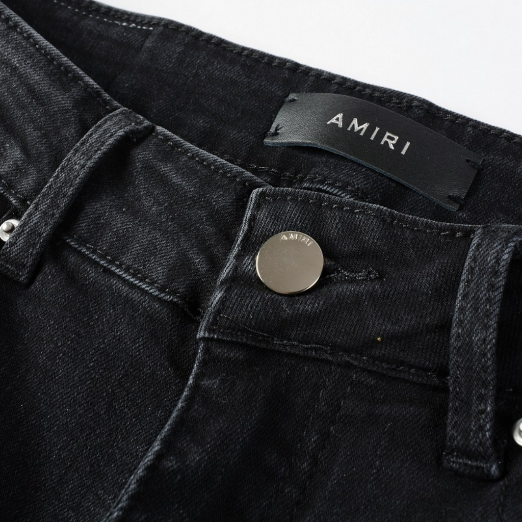 Amiri Schwarze Ripped Jeans: Luxuriöser Streetstyle, Handgefertigt, Perfekte Passform