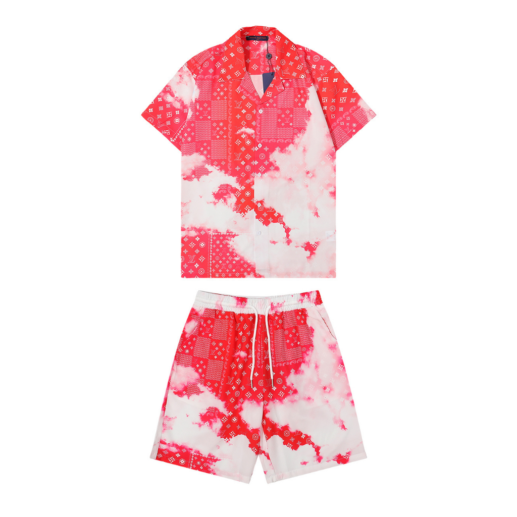 Exklusives Louis Vuitton Monogramm Shorts Set Bequem Elegant Designer Sommer Outfit