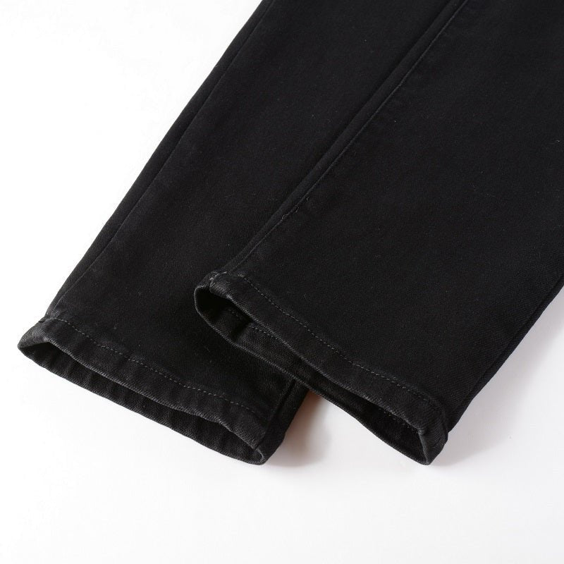 Amiri Herren Full Black Diamond Jeans Luxus Stretch Designer Denim Hose