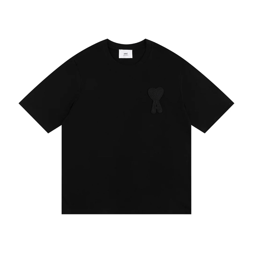 AMI Paris Unisex T-Shirt – Hochwertige Baumwolle, Herz-Logo, Französischer Stil