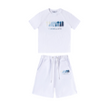 Trapstar Decodiertes Eis-Short-Set: Stilvoller Chenille-Look in Weiß-Blau