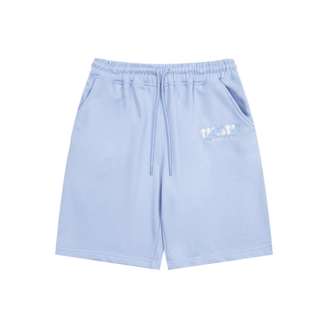 Trapstar Decoded Chenille Blaues Kurzarm-Set Sportlich Bequem Freizeit-Outfit Sommer