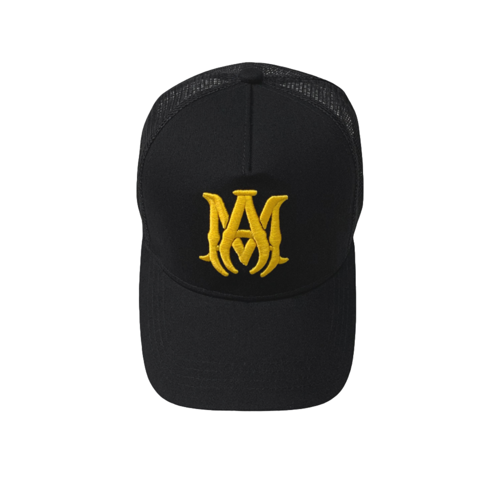 Exklusive Amiri Snapback Kappe Rock & Roll Streetstyle Design Schwarz Gelb