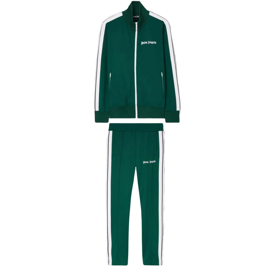 Palm Angels Grüner Luxus Tracksuit: Stilvoller Trainingsanzug für Herren und Damen