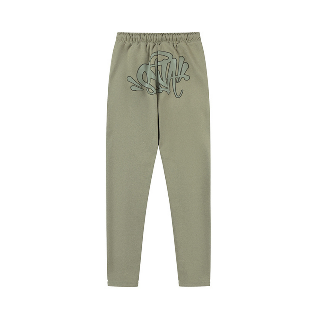 Syna World Grüner Logo Trainingsanzug – Bequemer Urban Streetwear Style Set