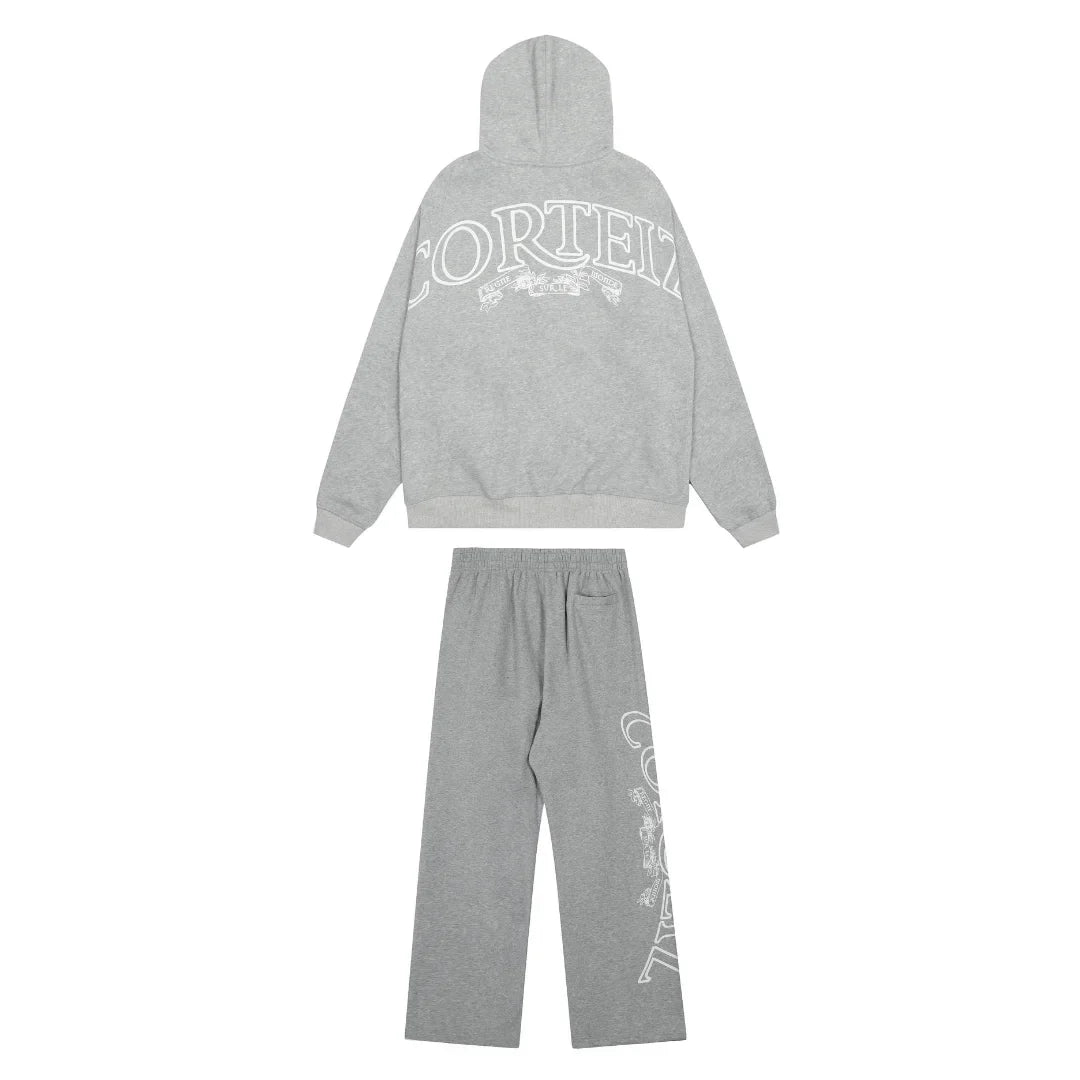 Corteiz Grauer Designer Trainingsanzug: Luxuriöser Streetwear-Stil mit Komfort