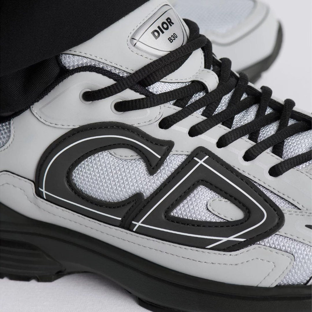 Dior B30 Grau Schwarz Sneaker Ultimativer Komfort Reflektierende CD30 Signatur Herrenschuh