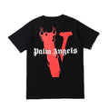 Vlone Palm Angels Designer T-Shirt Schwarz Weiß Baumwolle Unisex Streetwear Mode