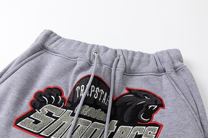 Exklusiver Trapstar London Shooters Grau Roter Trainingsanzug – Komfortabler Streetwear-Look