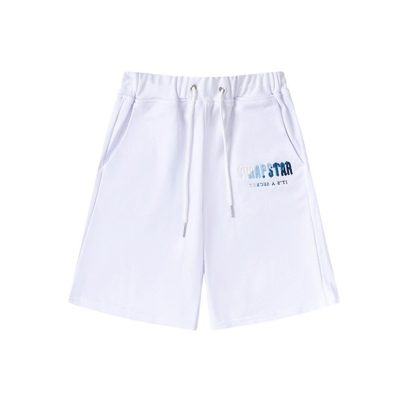 Trapstar Decodiertes Eis-Short-Set: Stilvoller Chenille-Look in Weiß-Blau