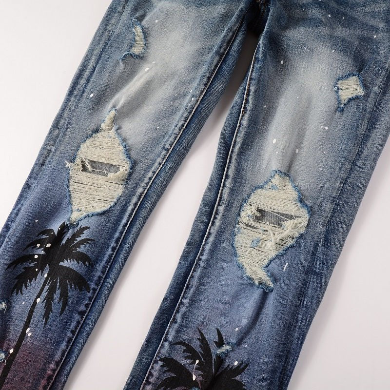 Amiri Palmblaue Luxus Designer Jeans Herren – Premium Denim, Beste Passform