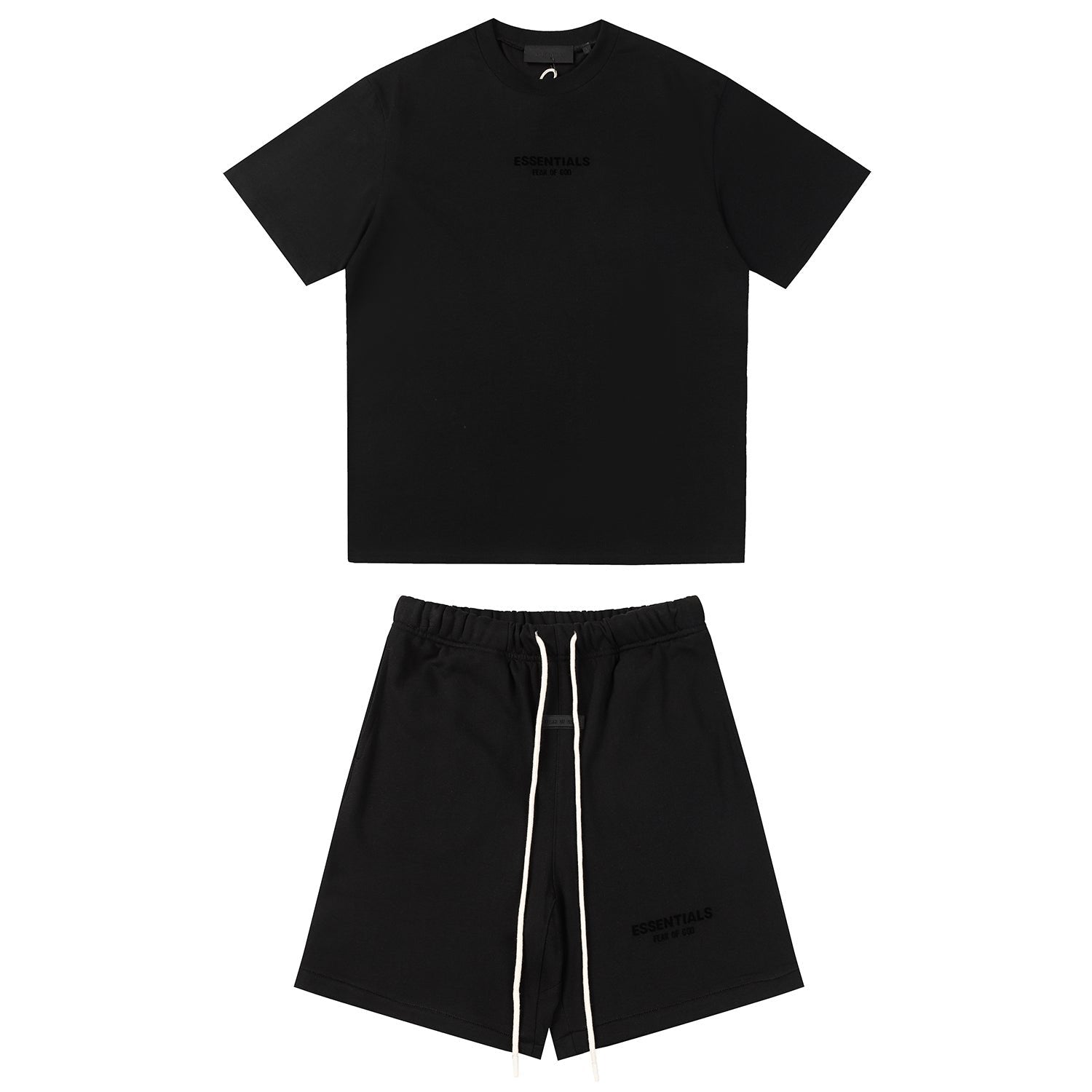Essentials Fear of God Schwarzer Trainingsanzug: Luxuriöser Komfort, Oversized Streetwear Stil