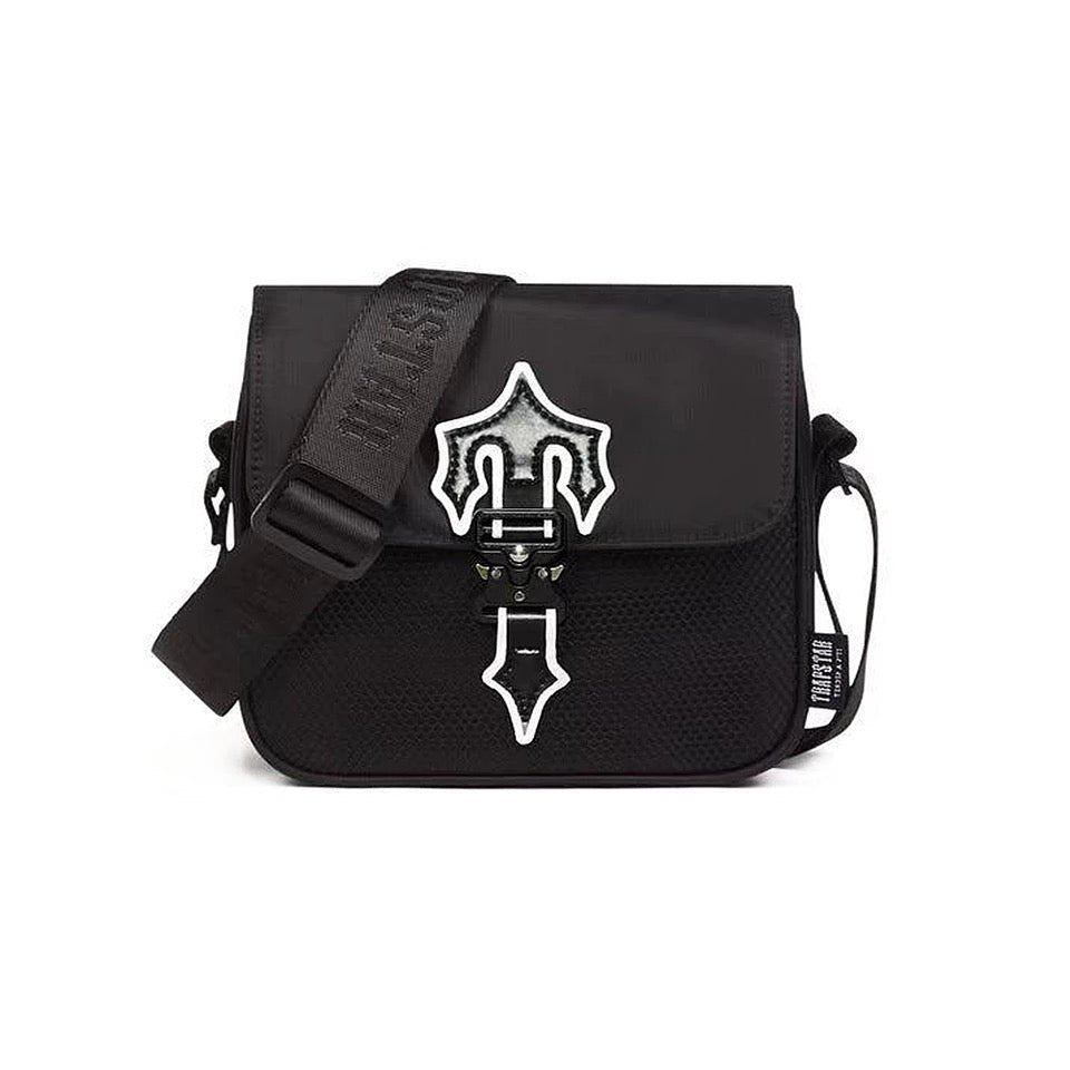 Trapstar Reflektierende Irongate Umhängetasche Schwarz – Stilvolle Streetwear Bag