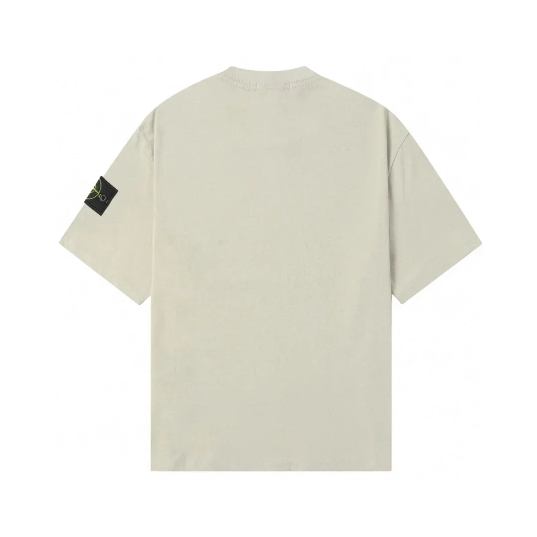 Stone Island Monochromes Herren T-Shirt – Innovativer Baumwoll-Komfort mit Kompass-Patch