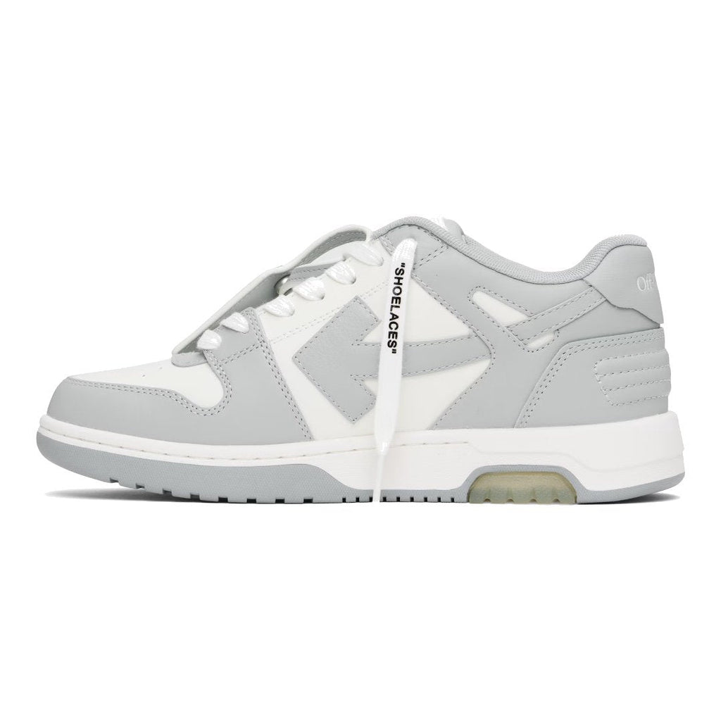 OFF-WHITE Out Of Office Sneakers: Stylische Weiß-Graue Leder Freizeitschuhe