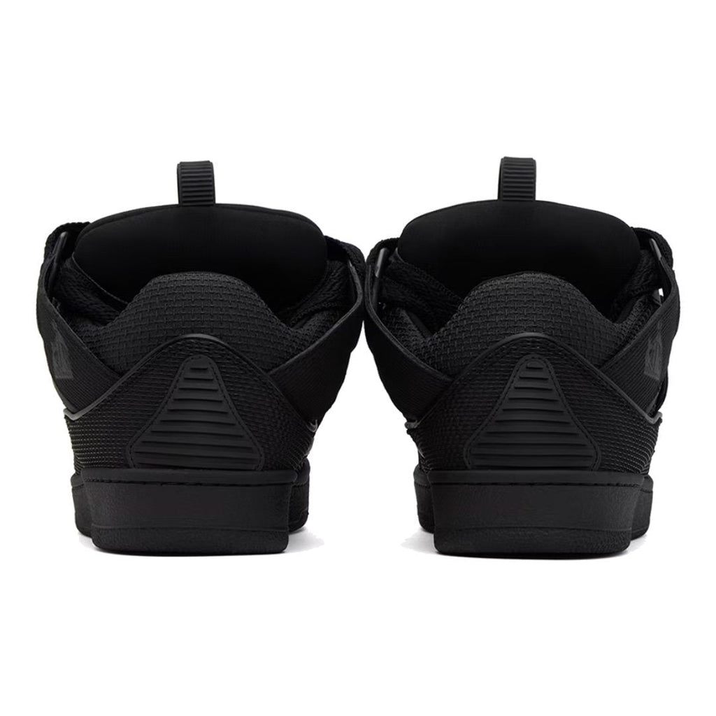 Lanvin Curb Low-Top Sneaker: Schwarzes Kalbsleder Wildleder Mesh Luxus Design