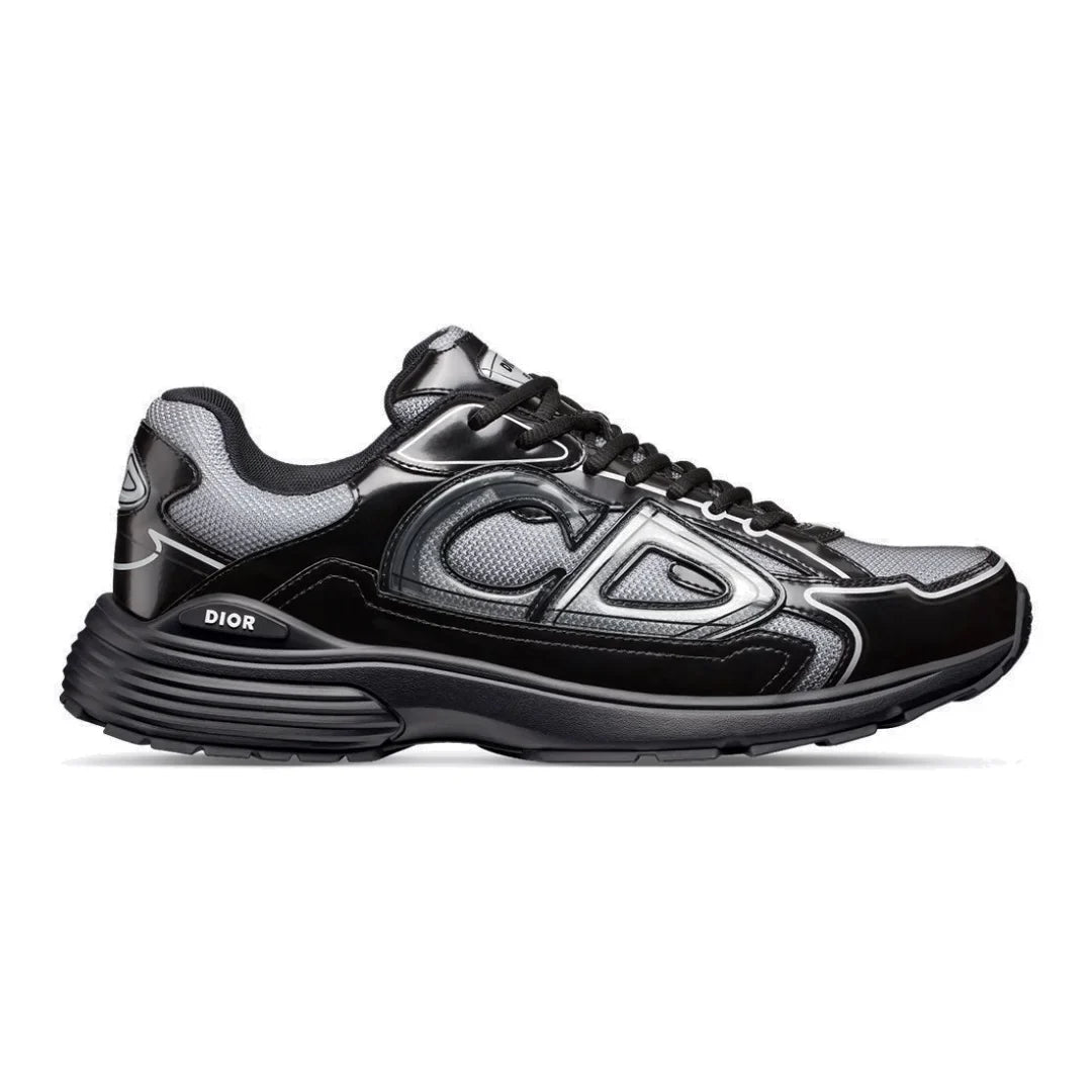 Dior B30 Countdown Sneaker: Luxuriöse Grau-Schwarze Mesh-Turnschuhe für Herren