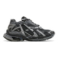 Balenciaga Runner Sneaker Dunkelgrau Schwarz: Stylisch, Mesh-Nylon, Abgenutzter Look