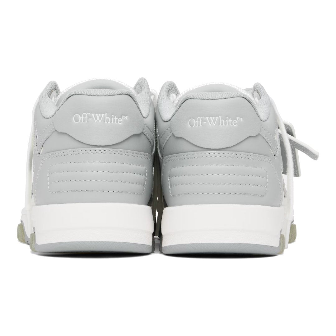 OFF-WHITE Out Of Office Sneakers: Stylische Weiß-Graue Leder Freizeitschuhe