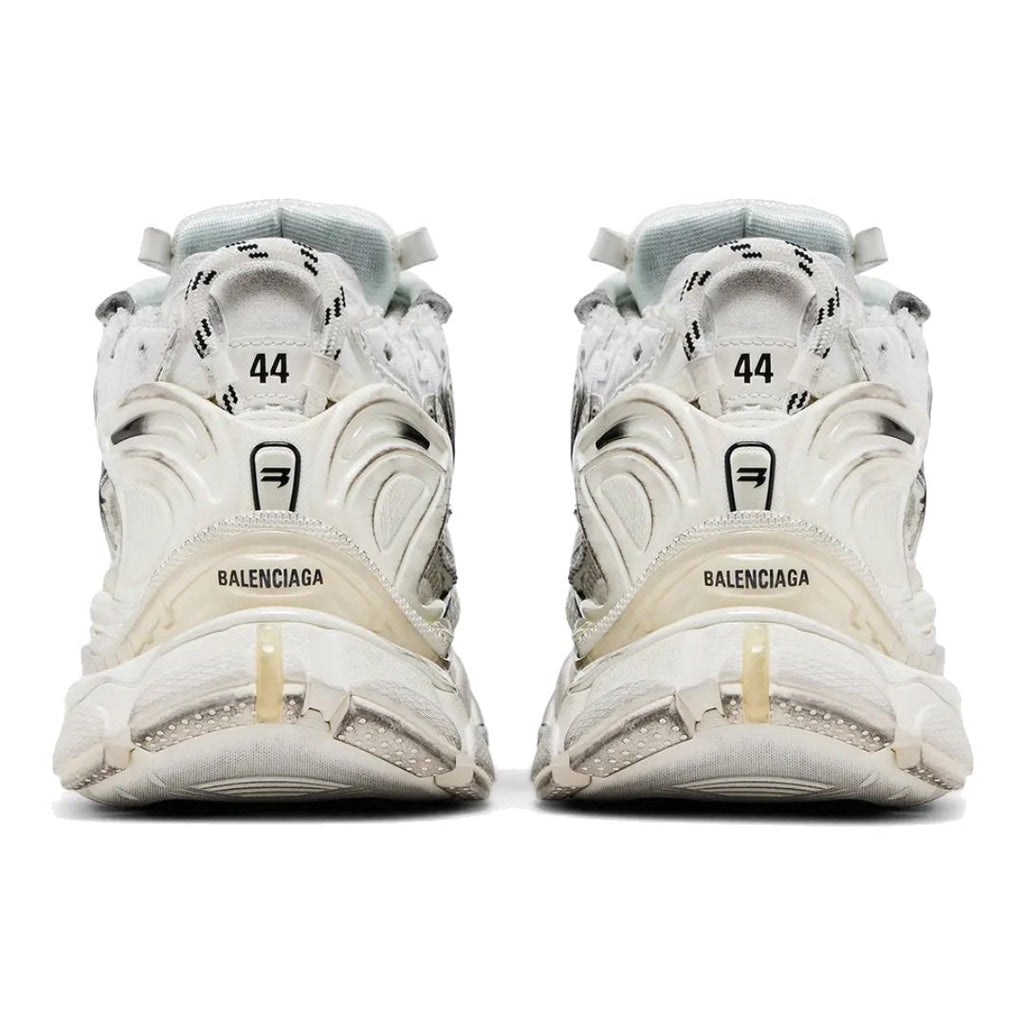 Balenciaga Runner Sneaker Weiß Schwarz Gradient: Stylischer Used-Look, Atmungsaktives Mesh