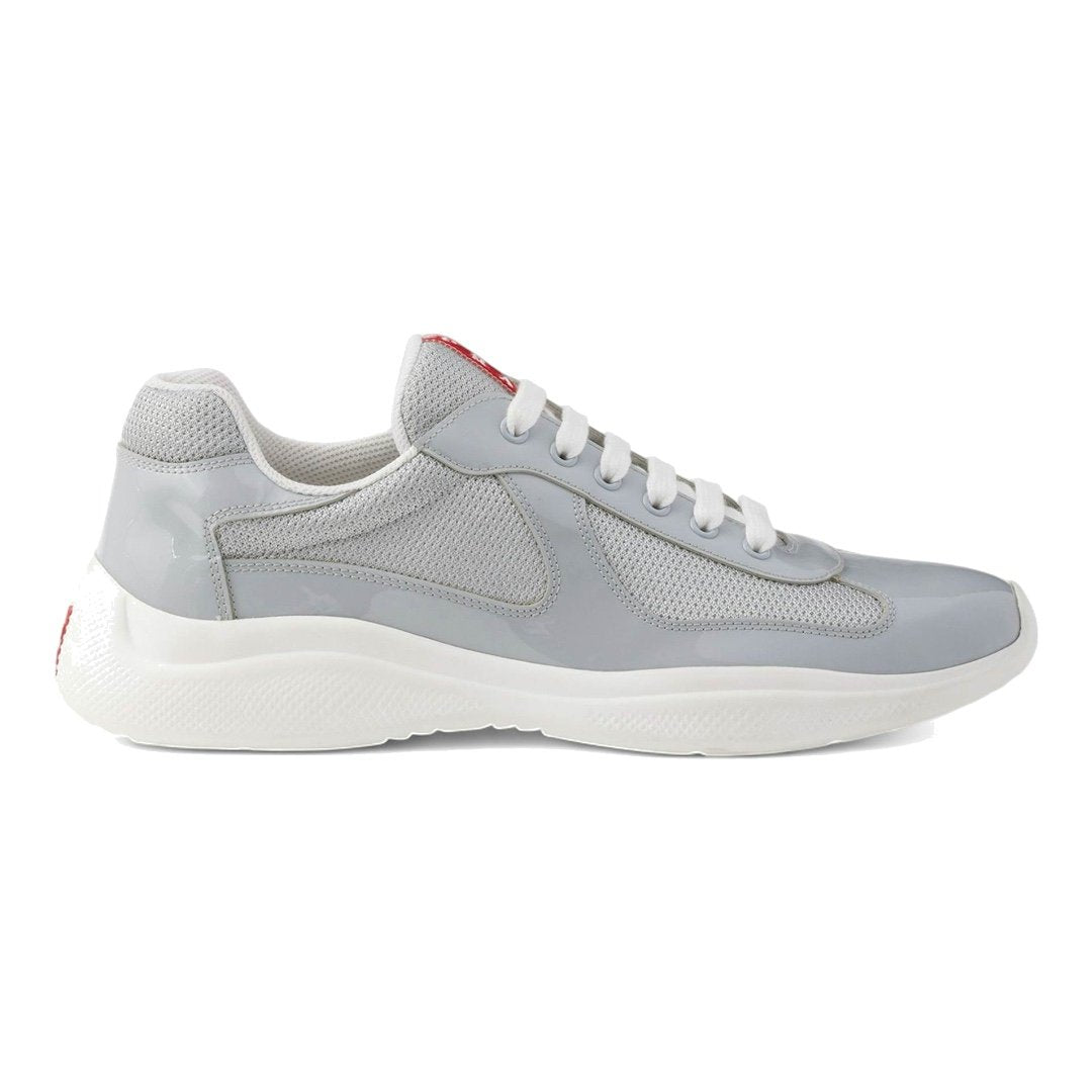 Prada America's Cup Pearl Silver Herren Sneaker: Ikonisch, Stilvoll, Luxuriös, Zeitlos