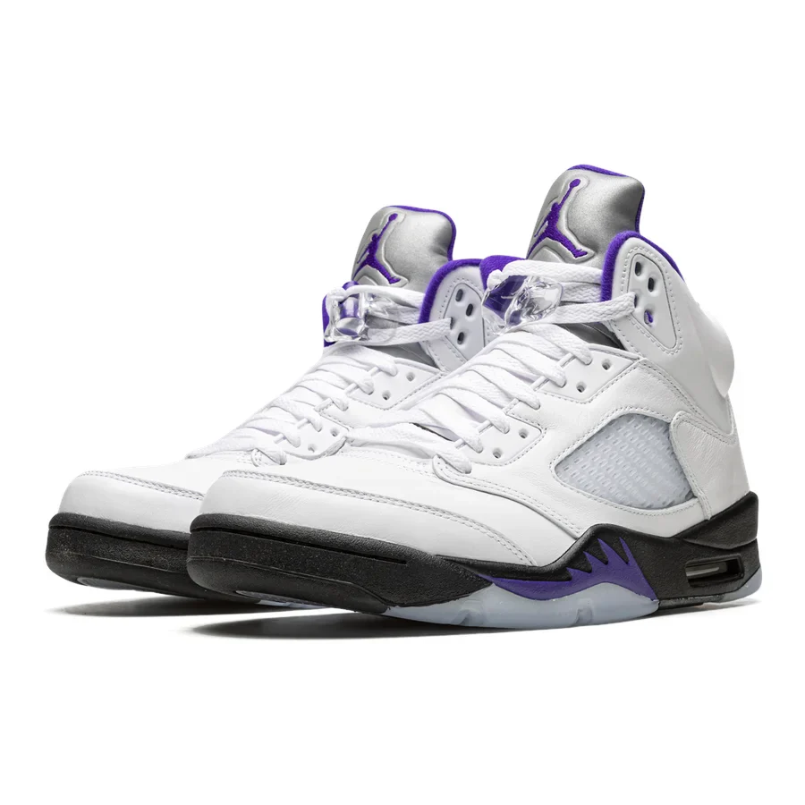 Air Jordan 5 Retro Concord Sneaker: Ikonischer Stil, Premium-Leder, Violette Akzente